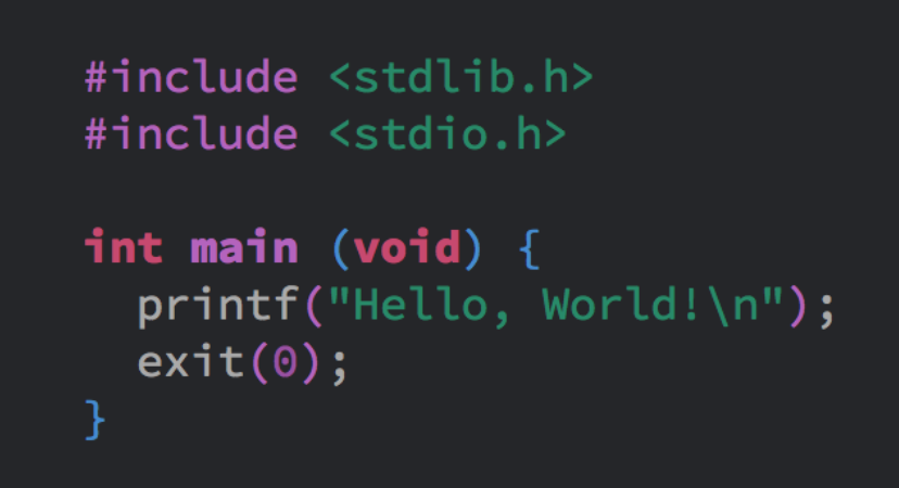 A Sample Hello World Program in C